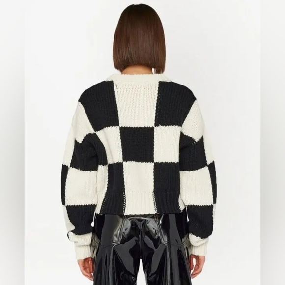 FRAME Checkered Merino Wool Jumper XS - Picture 6 of 8